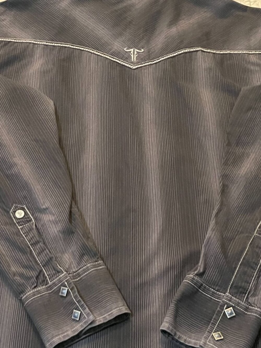 Men's XXL Rock 47 by WRANGLER Blk/Grey L/S Pearl Snap Contemporary Western Shirt - Picture 15 of 16